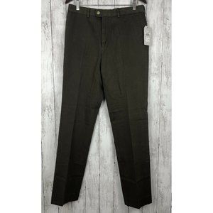 Bensol Tan Trimmer Silhouette Flat Front Trouser Pants Size 32 x 34 NWT